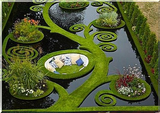 This beautiful garden is an ideal place to meditate.