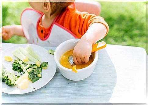 Child eating.