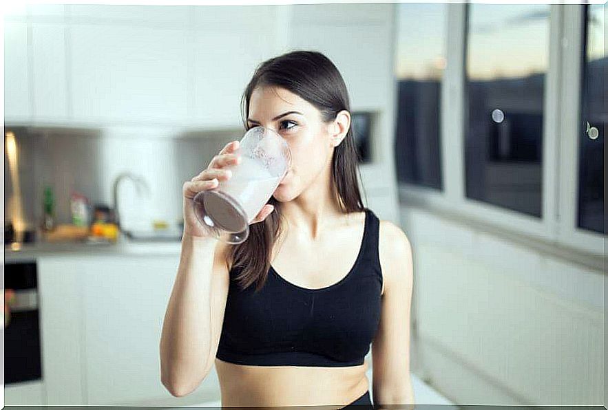 Woman having a smoothie