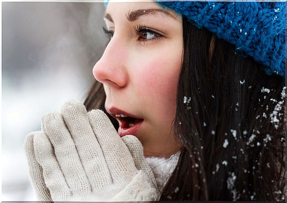 Woman with cold