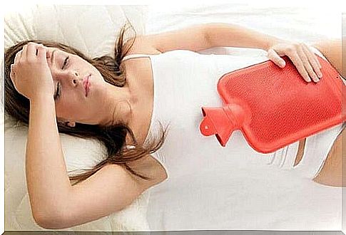 Woman suffering from painful menstruation