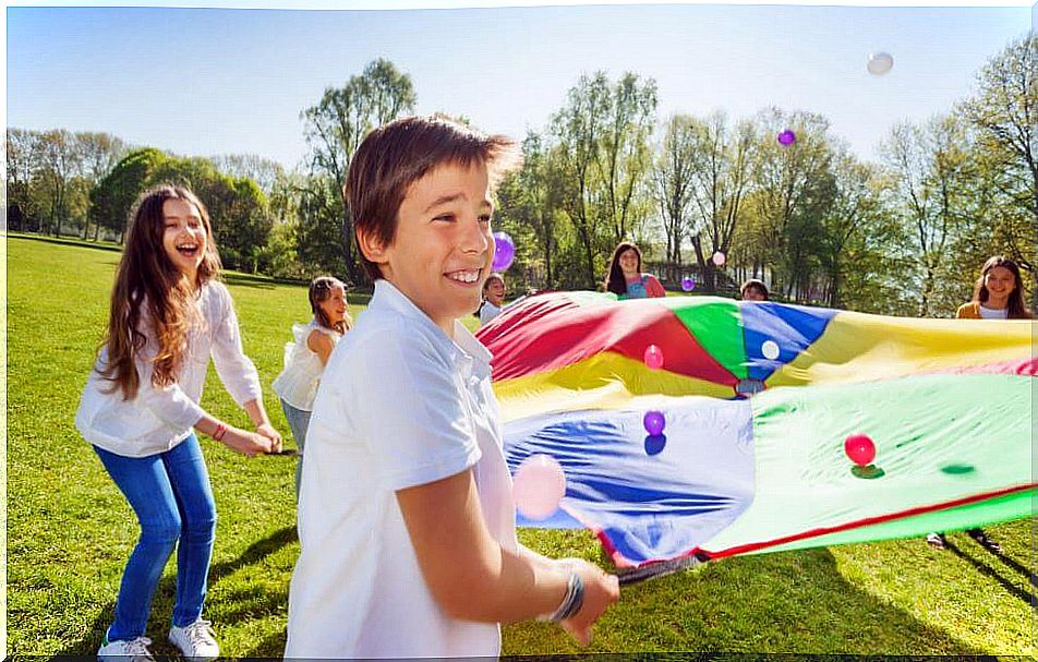 Children playing in the park.