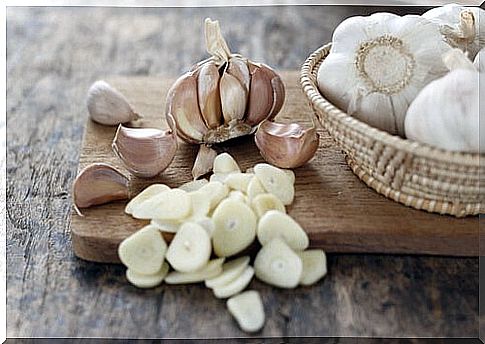 Garlic wedges.