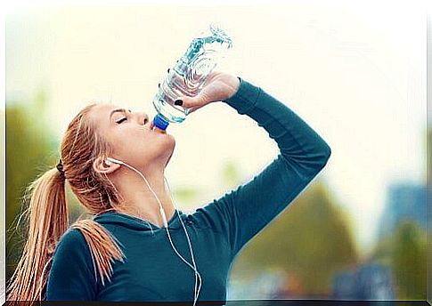 Woman drinking water