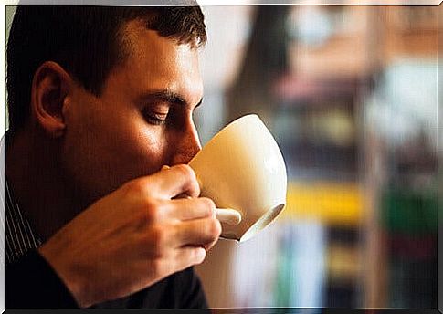 Man having a cup of coffee